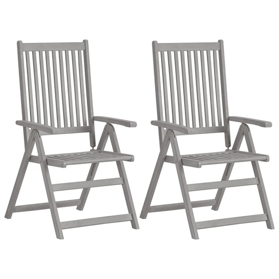 Chaises inclinables de jardin lot de 4 et coussins bois acacia