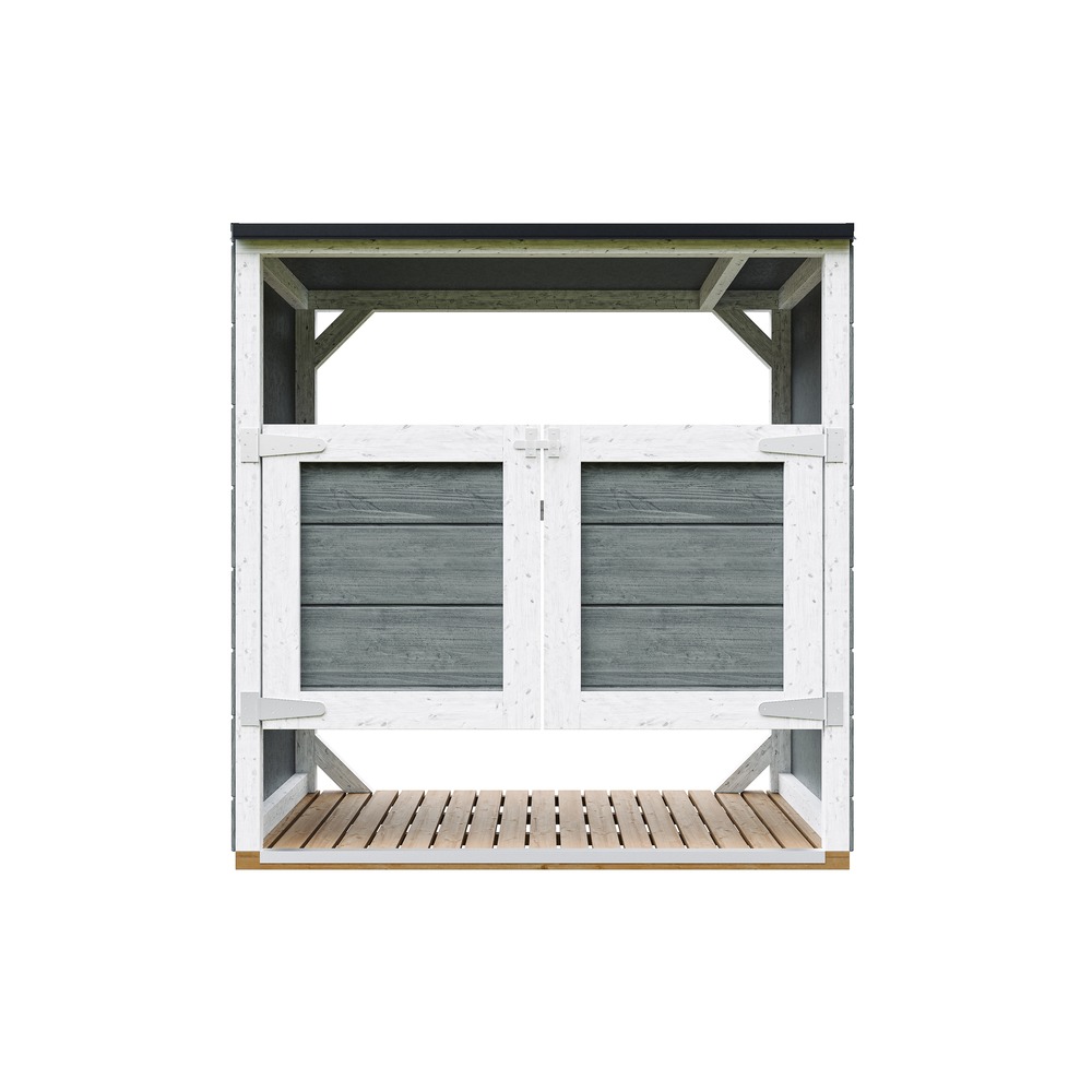 Abri de jardin pour poubelles, cache poubelle extérieur 2x240l - timbela m980a-cavern steel