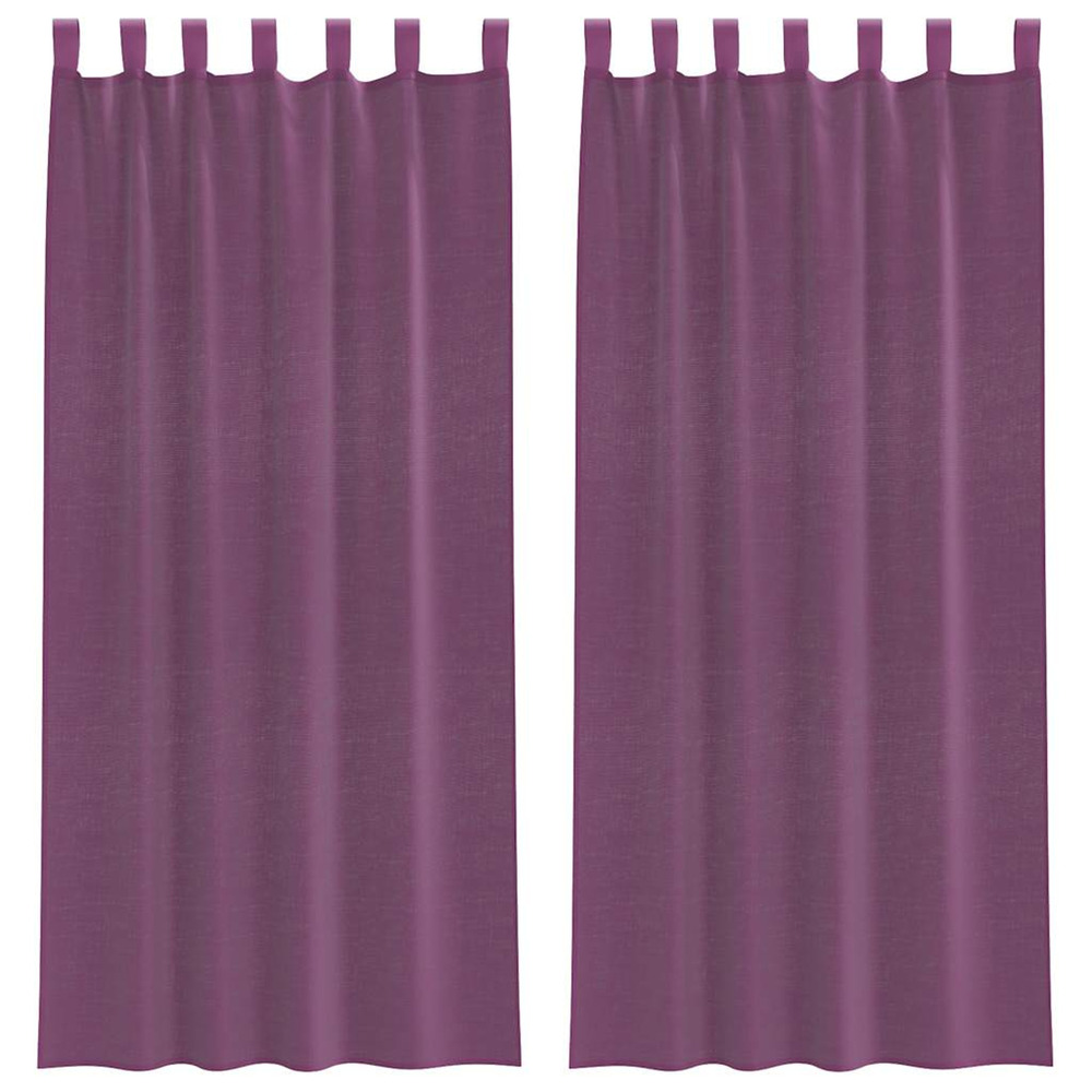 Rideaux en voile avec boucles 2 pcs violet 140x245 cm