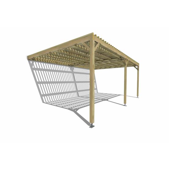 Pergola bois • 6m x 4m • adossée • sens largeur • lattage bois • livraison comprise