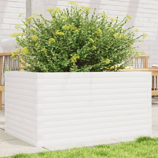 Carré potager en bois 90x60cm pour jardin potager et terrasse blanc