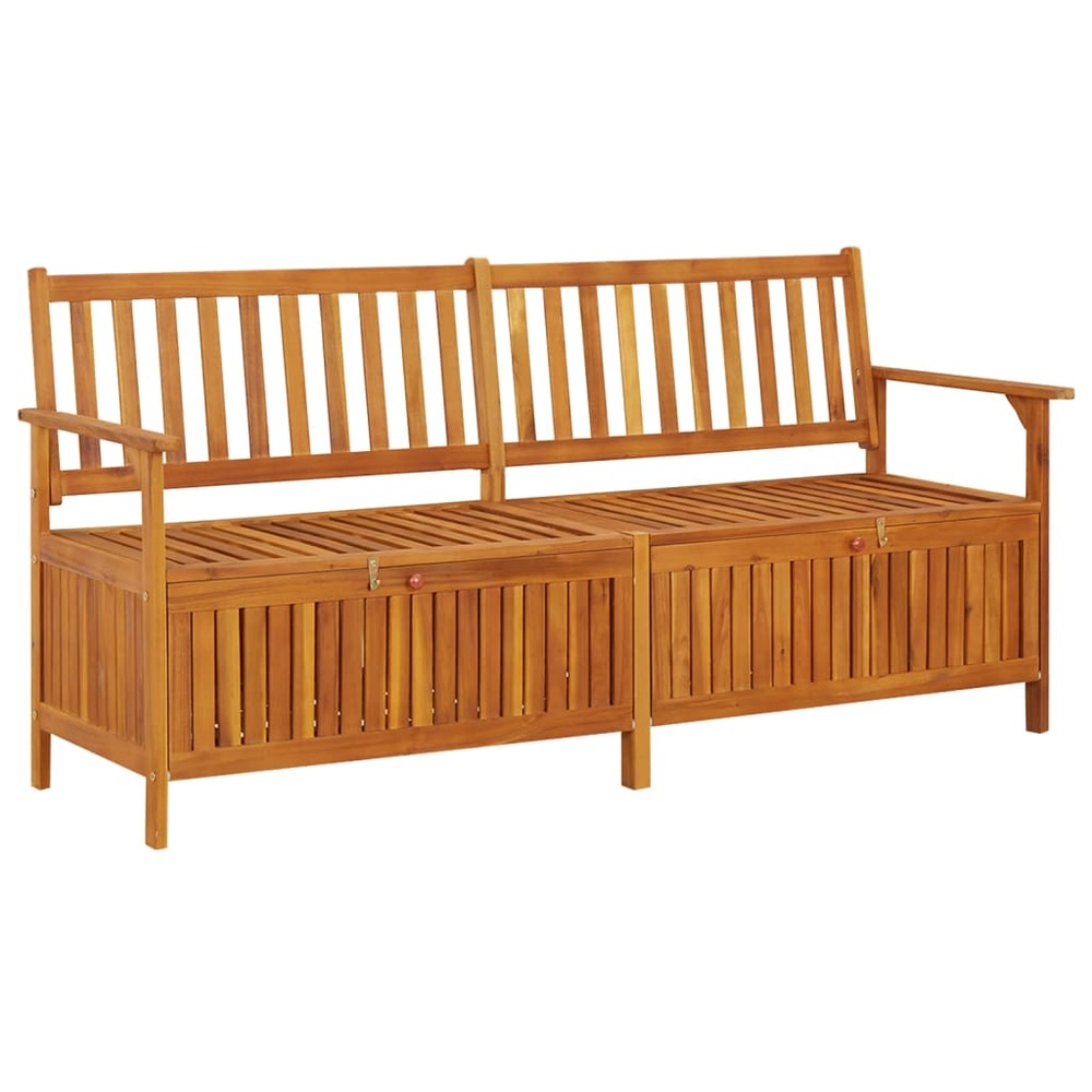 Banc de jardin meuble de patio d'extérieur terrasse de rangement 170 x 63 x 84 cm bois d'acacia solide