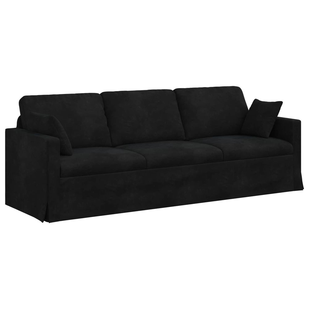 Canapé noir 228 x 78 x 80 cm velours