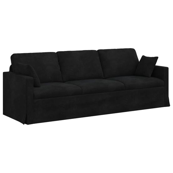 Canapé noir 228 x 78 x 80 cm velours