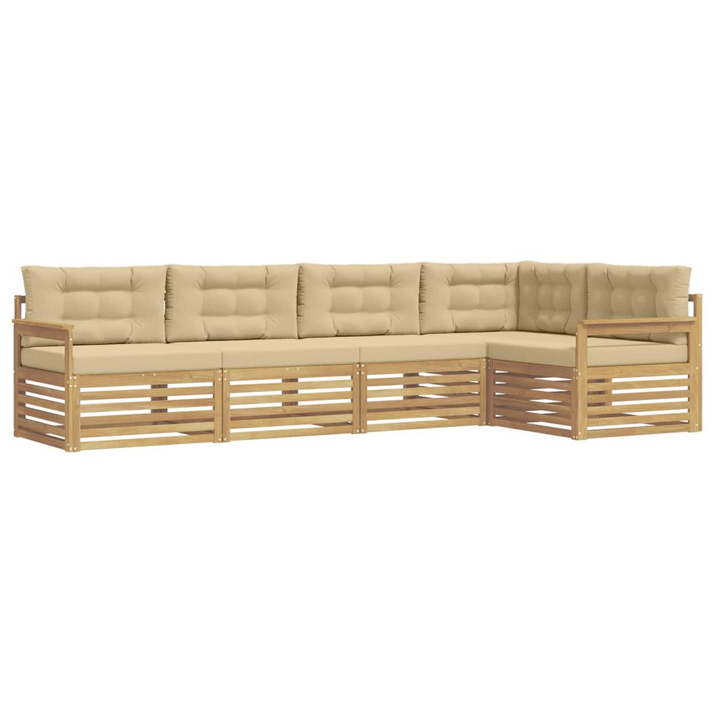 Ensemble de canapés d'extérieur 6 pc blanc et beige polyester