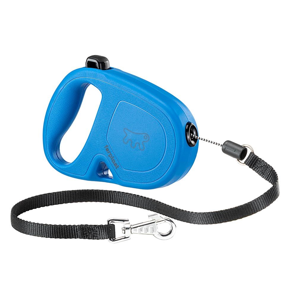 Laisse extensible pour chiens de taille moyenne flippy one cord s, cordon rétractable 4,5 m, max 12 kg, bleu