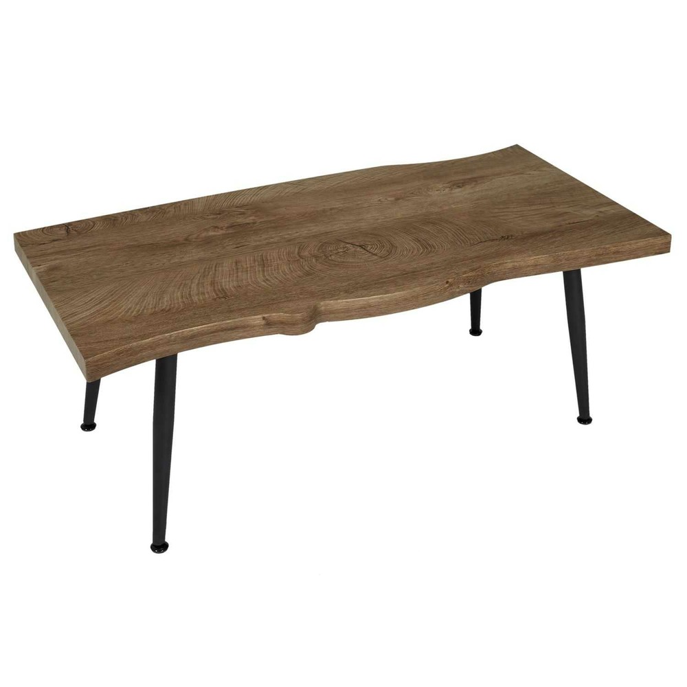 Table basse forest en métal et mdf - noir et marron