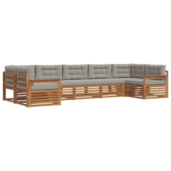 Ensemble de canapés d'extérieur 7 pcs gris naturel et clair