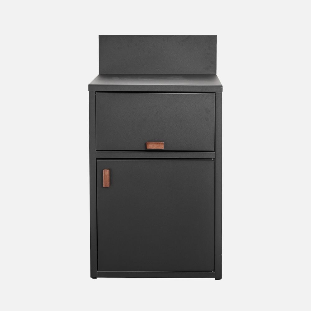 Module de cuisine extérieure acier 2 portes l60cm noir - thira