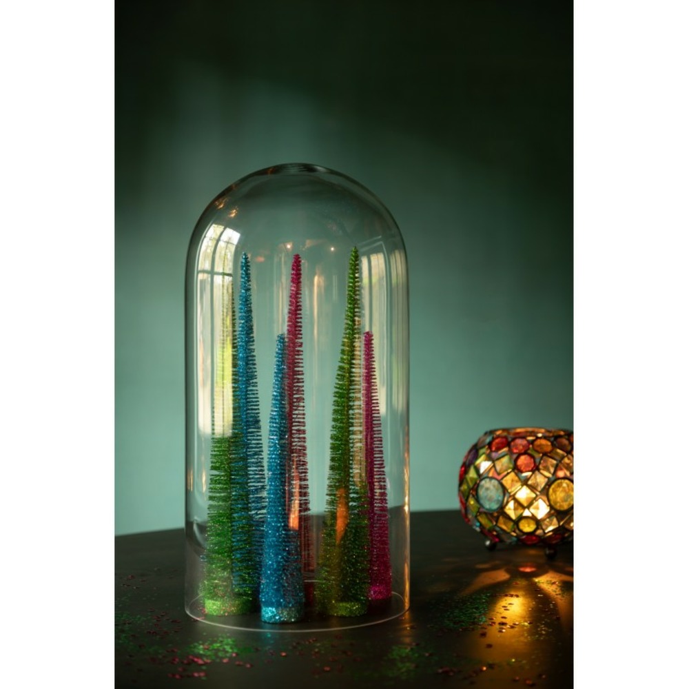 Lot de 3 sapin de noël artificiel en plastique rose 10x10x41 cm h41