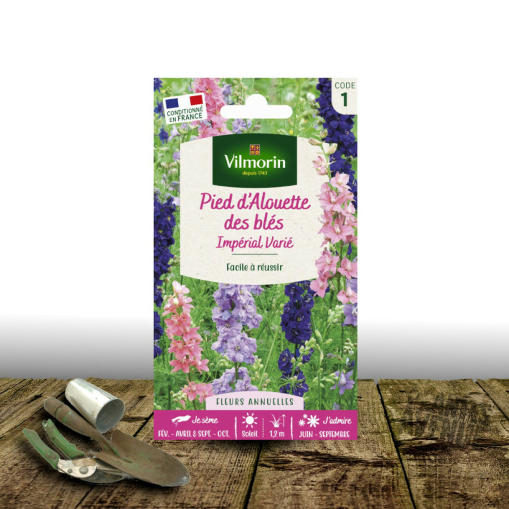 Graines de pied d'alouette impérial double variée - vilmorin sachet