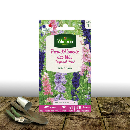 Graines de pied d'alouette impérial double variée - vilmorin sachet