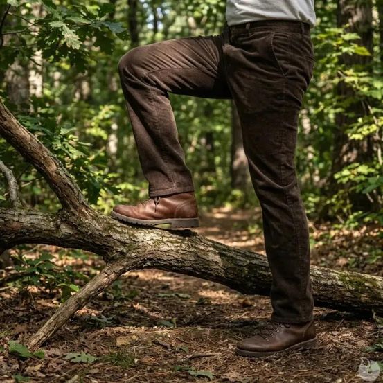 Pantalon marron calvados côtelé extensible t38 à 60