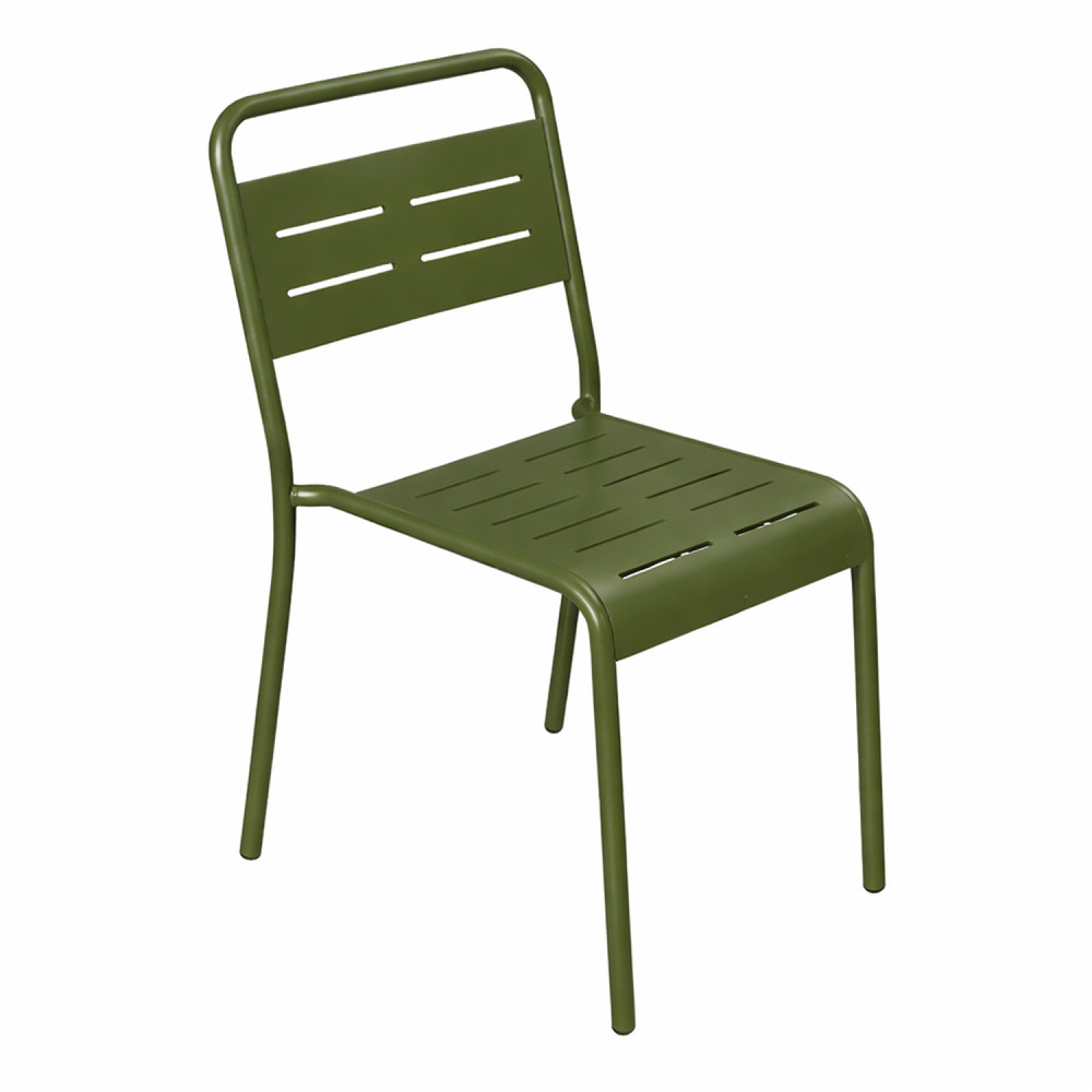 Lot de 6 chaises de jardin empilables vertes bergame
