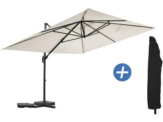 Parasol jardin déporté en aluminium