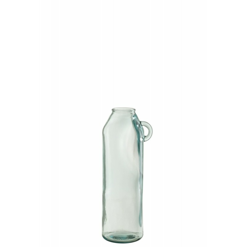 Vase avec anse en verre transparent 17x14x45 cm