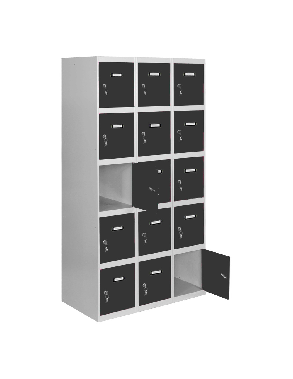 Casier-armoire simonlocker desm. 5 portes 3/15 400 (1200) gr/an gris/antracite 1800x1200x500 - simonrack