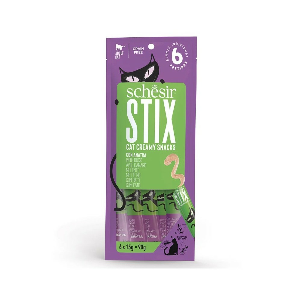 Friandises stix canard schesir chat 6x15 g