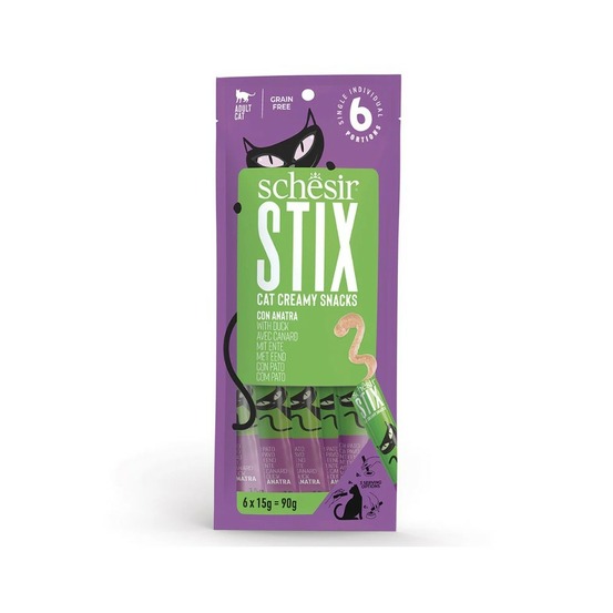 Friandises stix canard schesir chat 6x15 g