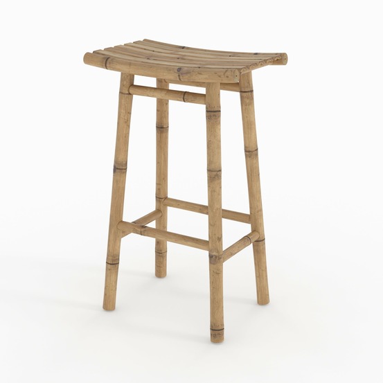 Vadella-tabouret de bar extérieur en bambou 74 cm