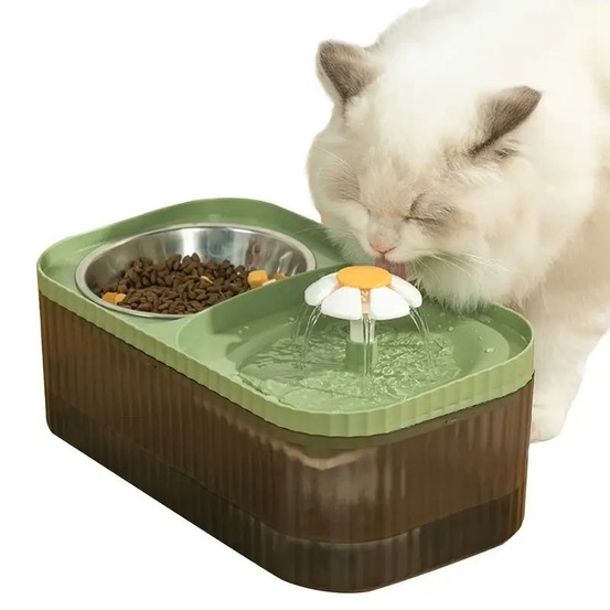 Fontaine à Eau Automatique Pour Chat, Gamelle En Acier Inoxydable