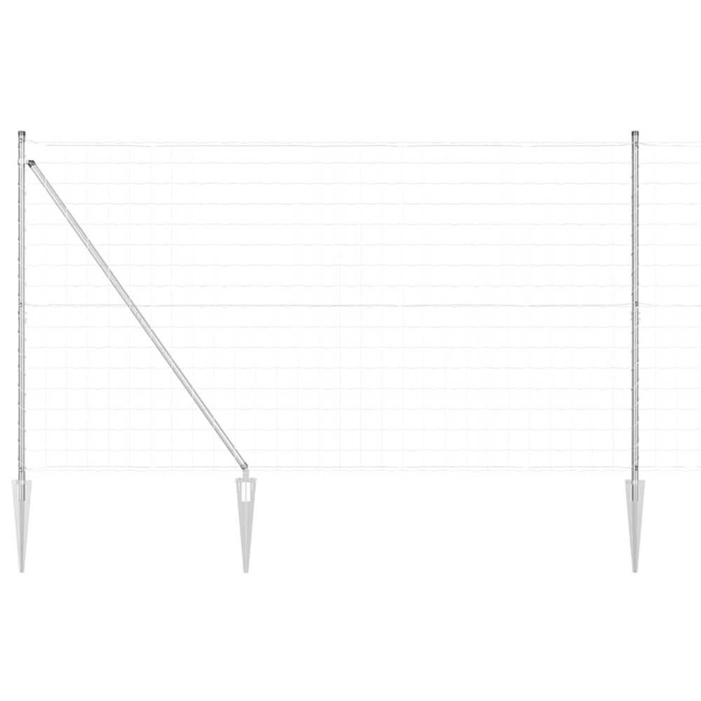 Clôture avec poteau argenté 1,5 x 10 m acier