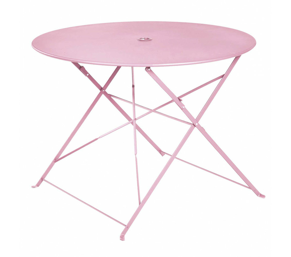 Table de jardin pliante - 4 places - rose - bellagio