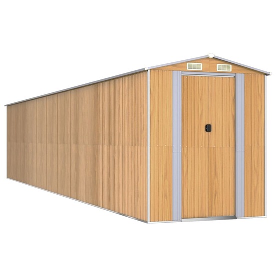 Abri de jardin marron clair 192x938x223 cm acier galvanisé