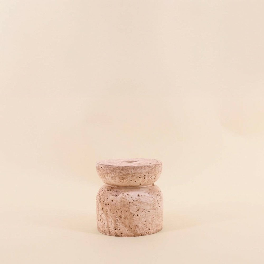 Bougeoir imitation travertin 10cm