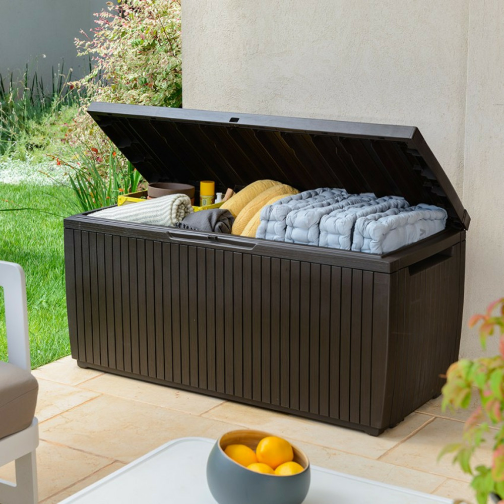 Coffre de rangement extérieur multifonction roues springwood rollbox
