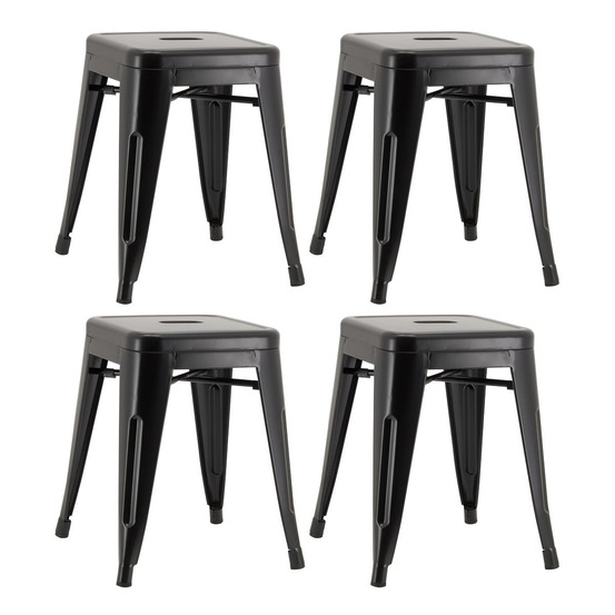 Tabouret industriel en métal laqué (lot de 4)