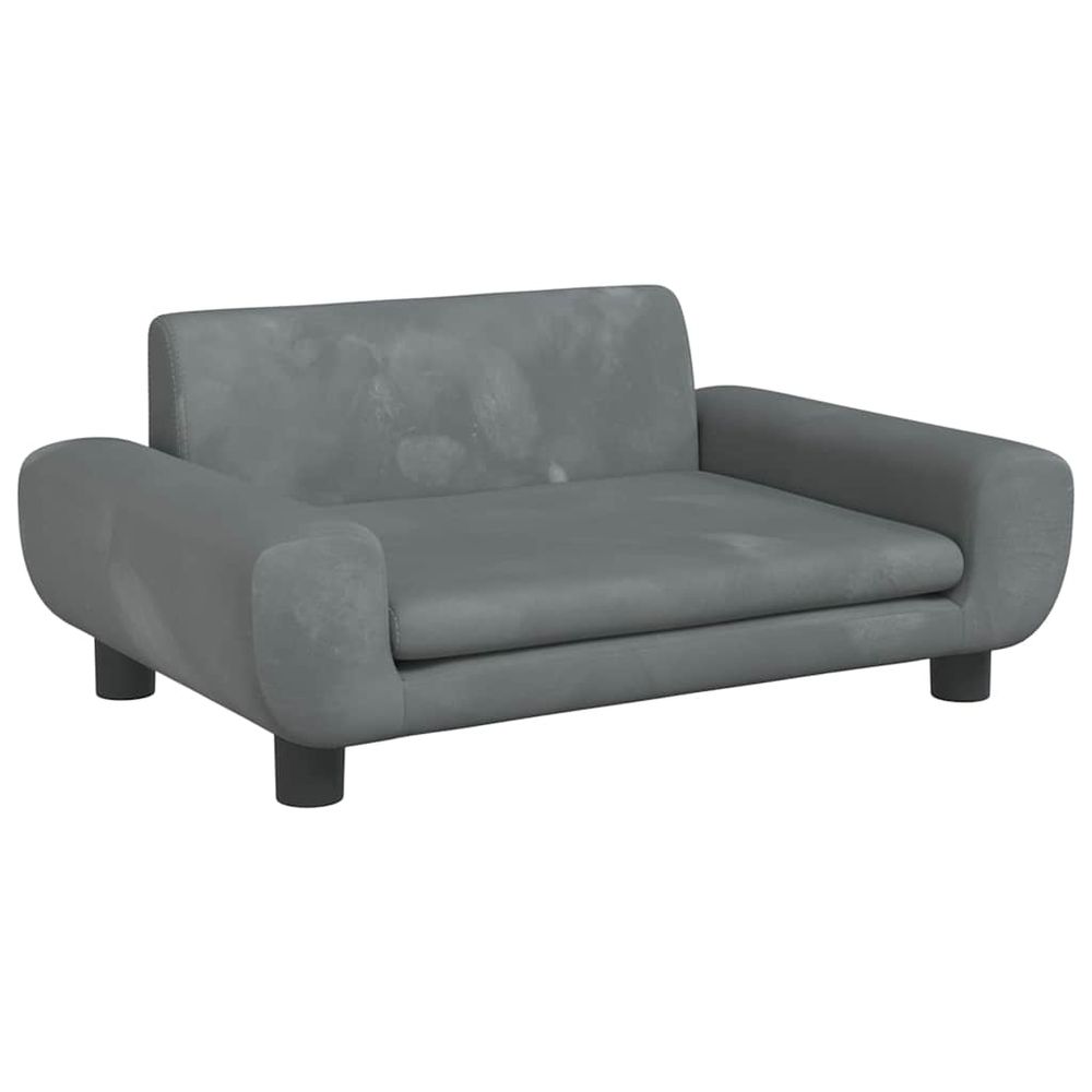 Lit pour chien gris foncé 70x45x33 cm velours