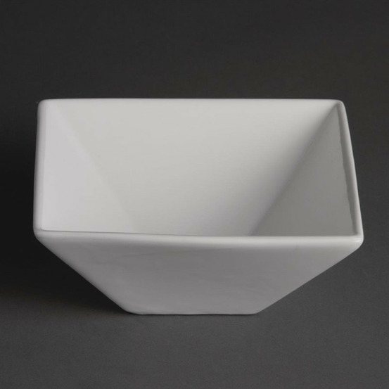 Bols carrés en porcelaine blanche 170 mm - boite de 12 - olympia