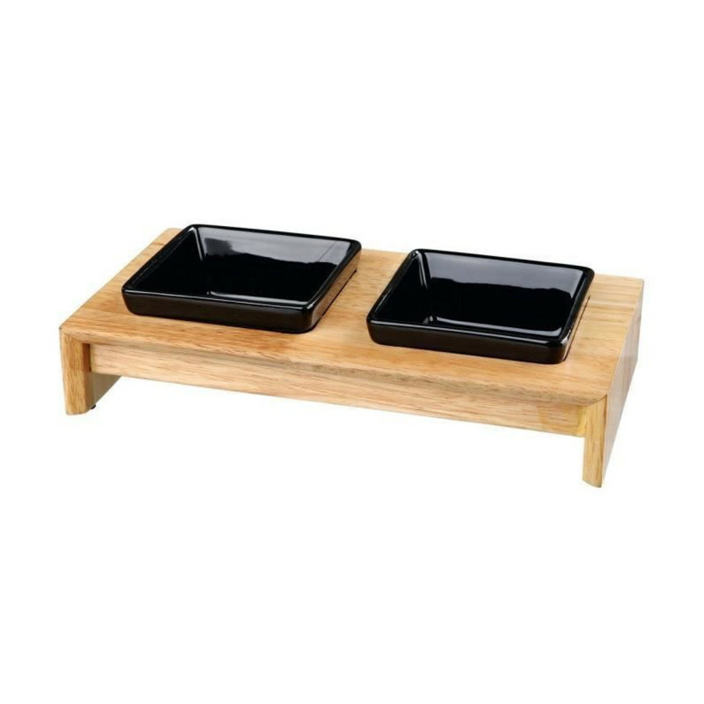 Trixie set ecuelles 28x5x15cm - 2x0,2l - noir - pour chien