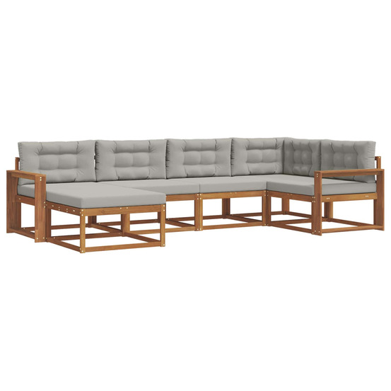 Ensemble de canapés d'extérieur 6 pcs gris naturel et clair