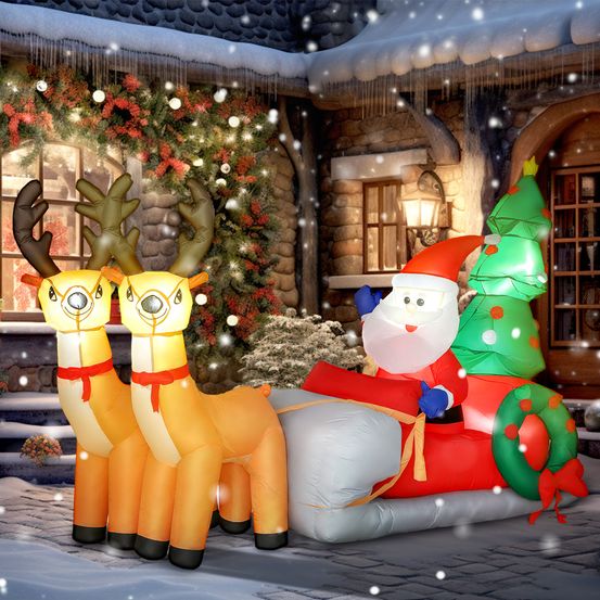 Décoration gonflable de noël en polyester multicolore 216 cm
