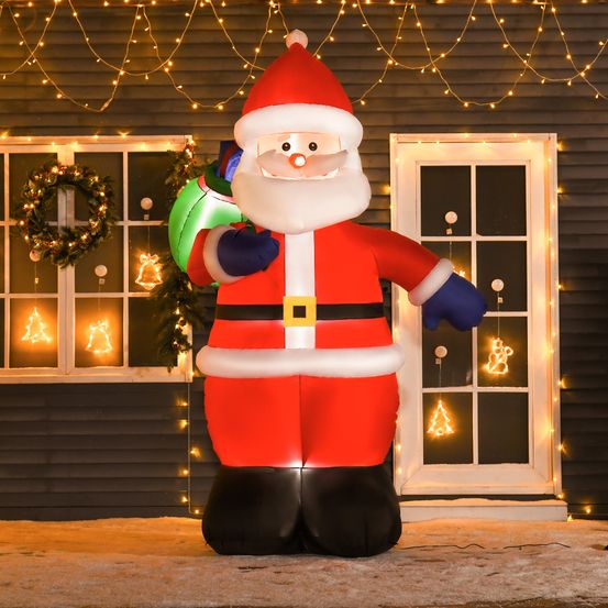 Père noël gonflable en polyester rouge 240 cm