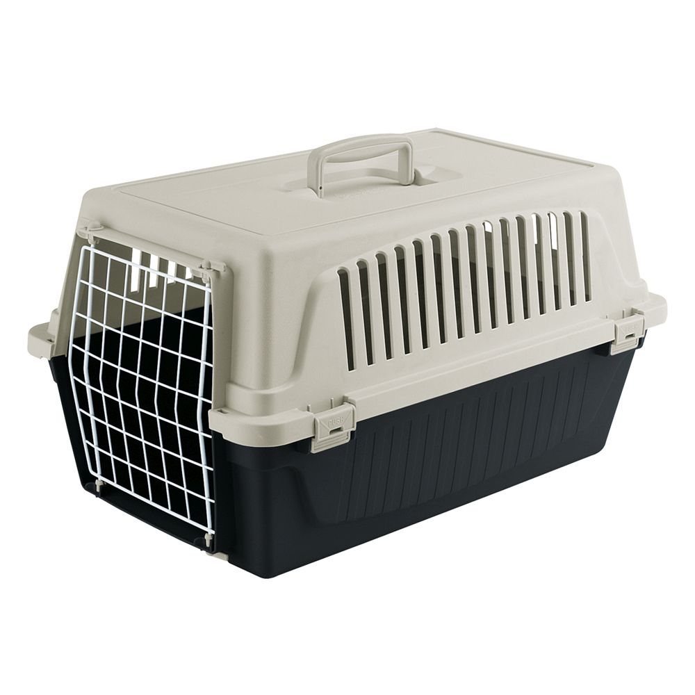 Transport rigide pour chiens de petite taille et chats atlas 20 el, porte an acier plastifié, grilles pour l'aération