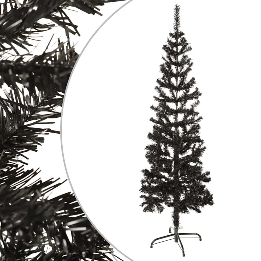 Sapin de noël étroit noir 150 cm