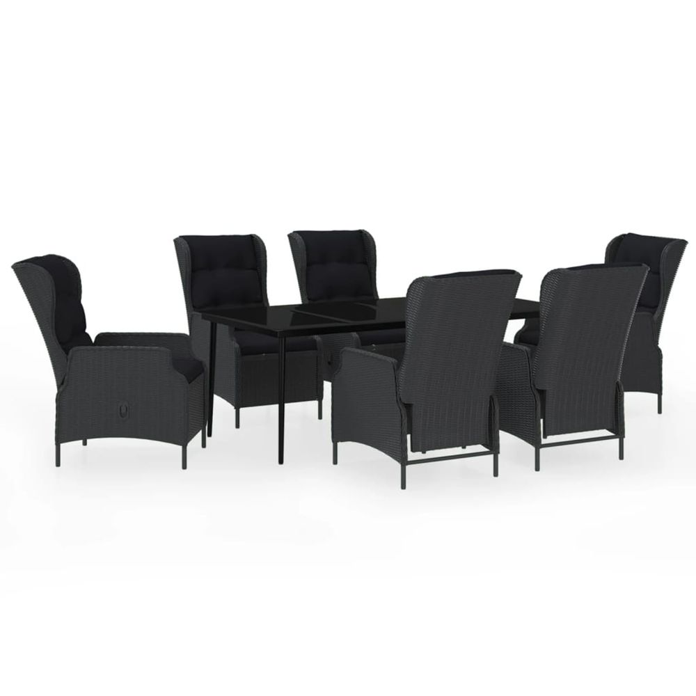 Ensemble à manger de jardin 7 pcs gris foncé