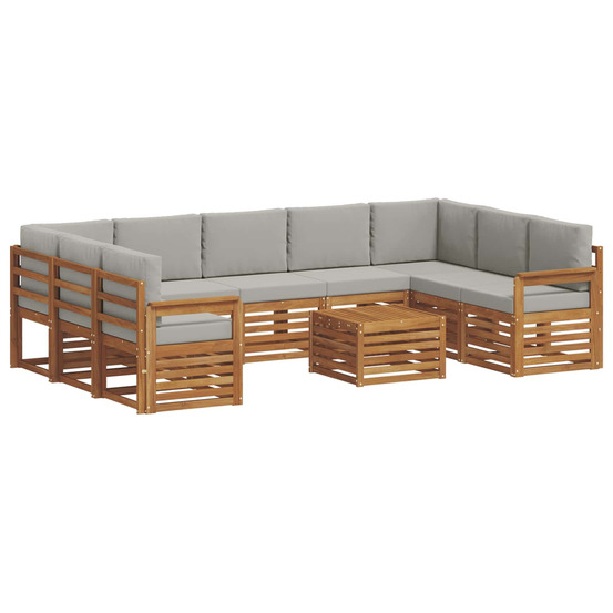 Ensembles de canapés avec coussin 10 pcs gris naturel et clair