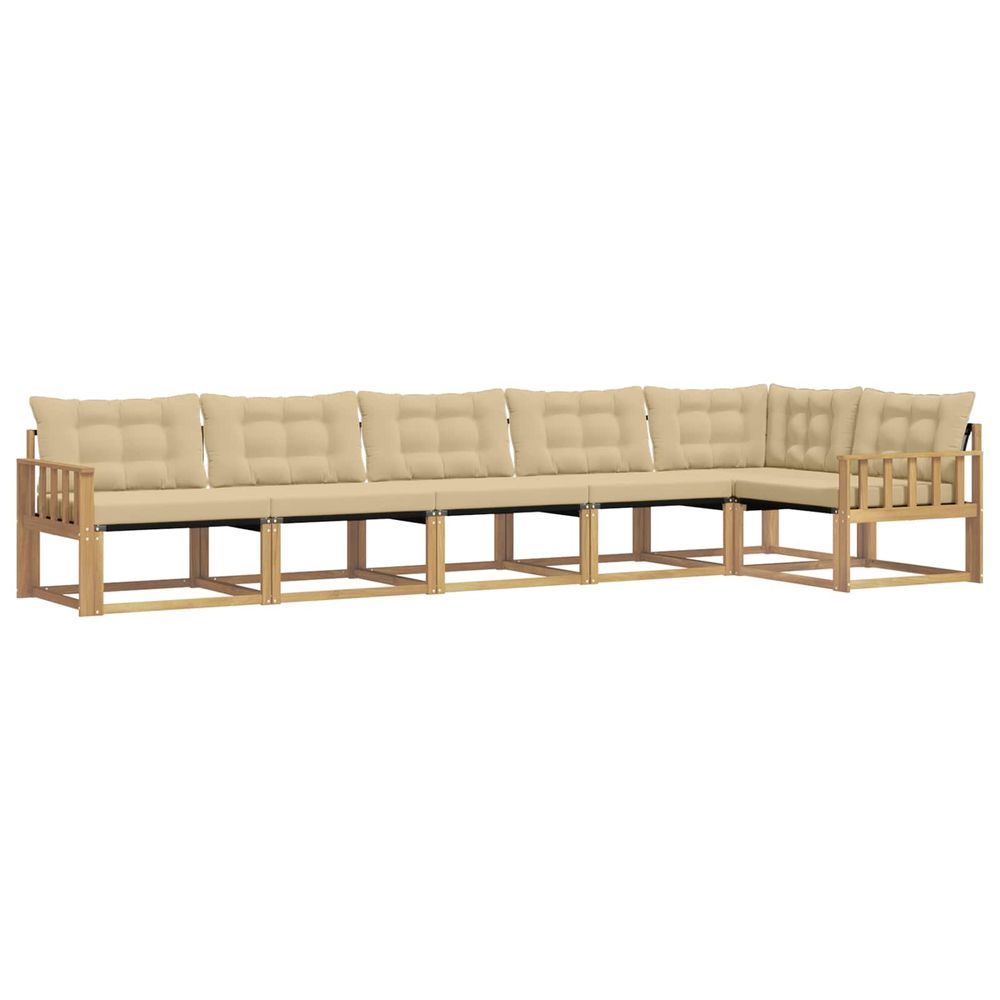 Ensemble de canapés d'extérieur 6 pc blanc et beige