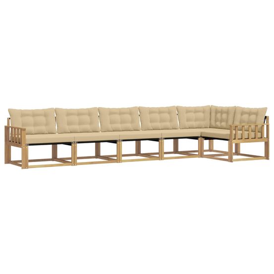 Ensemble de canapés d'extérieur 6 pc blanc et beige