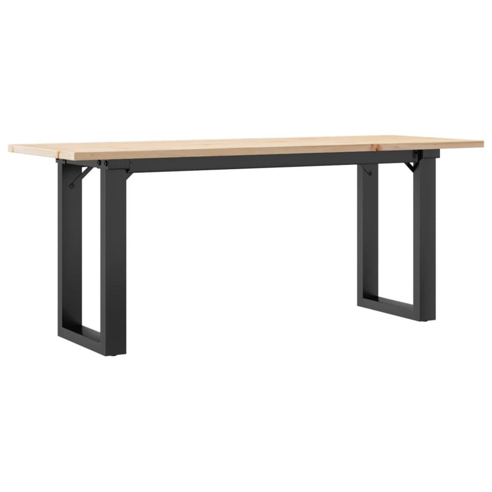 Table basse cadre en o 110x40x45 cm bois de pin massif et acier