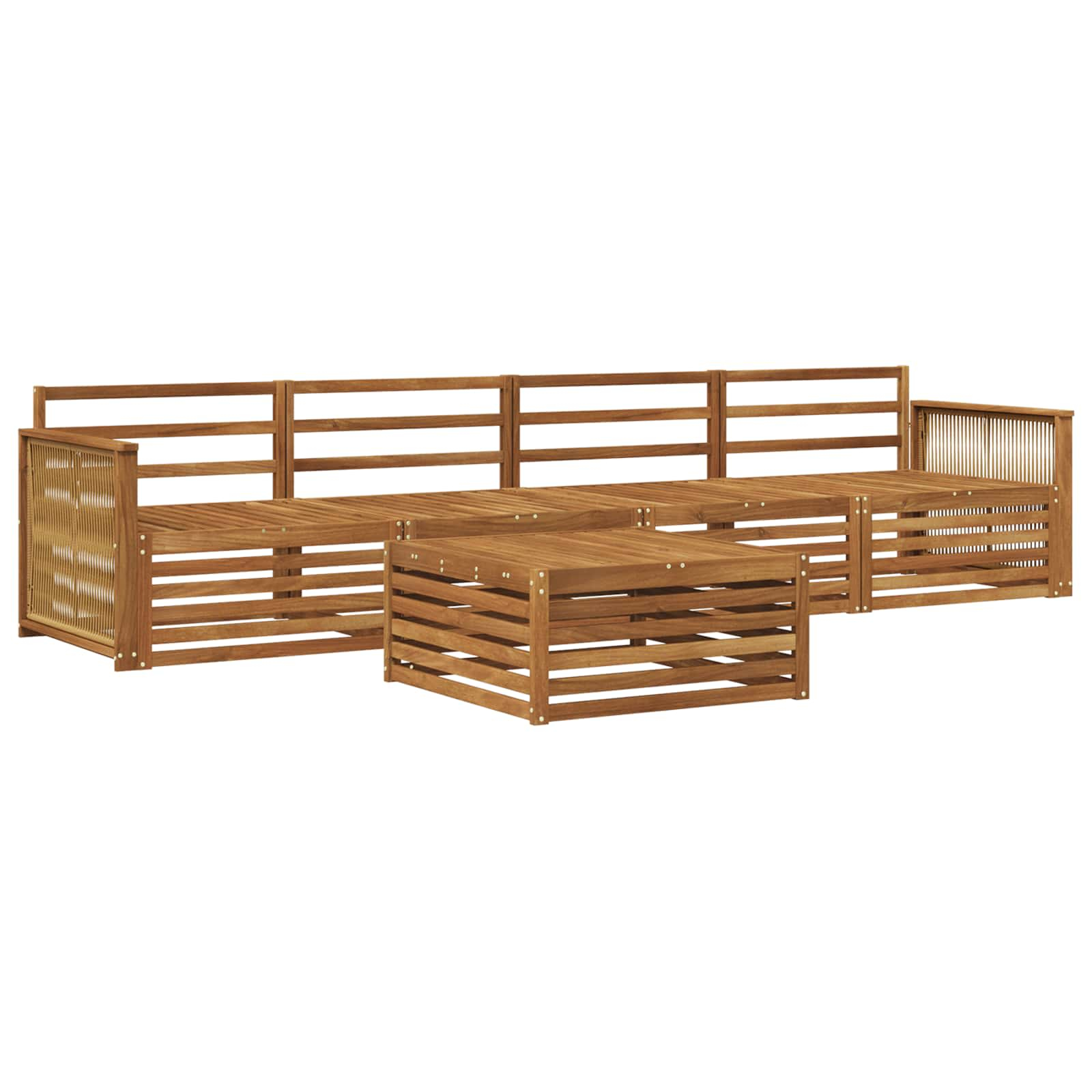 Ensemble de canapés d'extérieur 5 pcs naturel