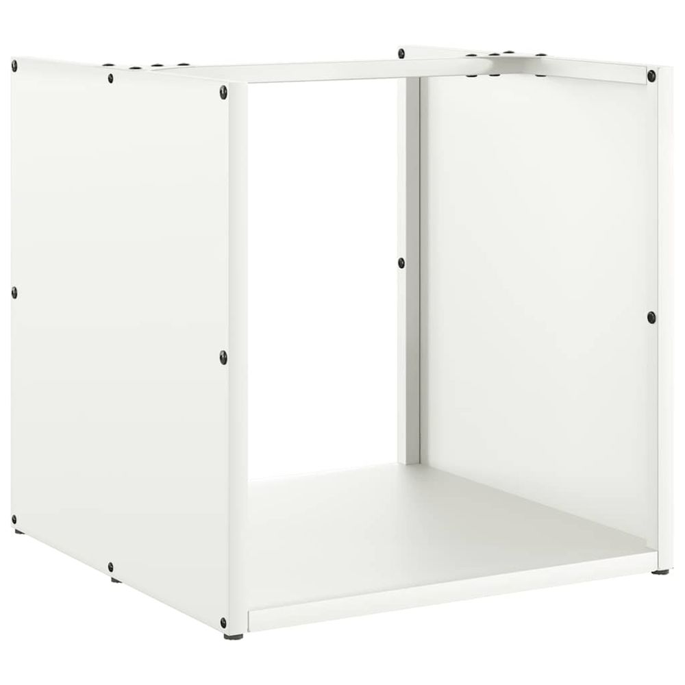 Portant de bois chauffage blanc 40x40x40 cm
