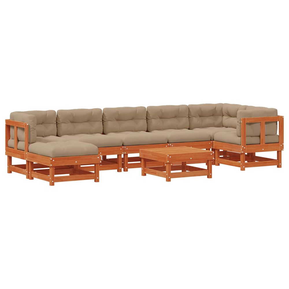 Ensemble de salon de jardin arakil 8 pc brun cire