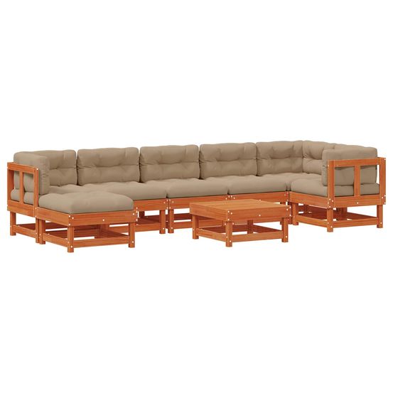 Ensemble de salon de jardin arakil 8 pc brun cire
