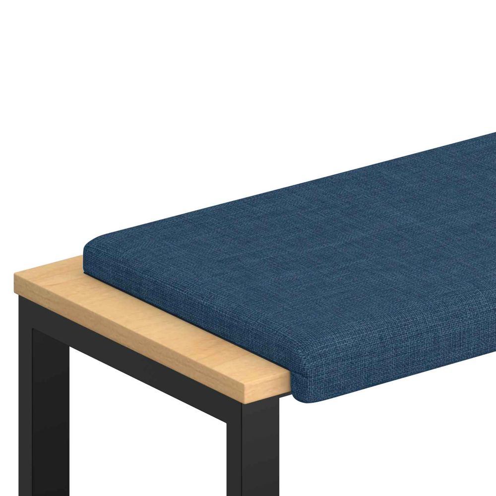 Coussin de banc tissu bleu profondeur 35 cm