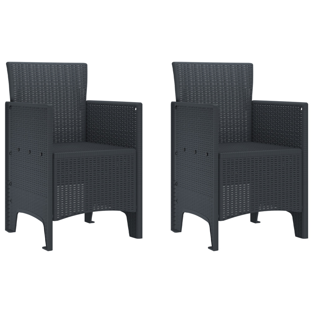 Chaises de jardin 2 pcs anthracite poly rattan